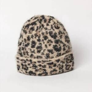 NEW HAT ATTACK leopard beanie in sand